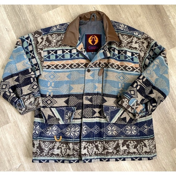 Jackets & Blazers - EikoWada EW Southwest Jacket Vintage Wool Blend Blanket Coat Cozy Cabin Gorpcore